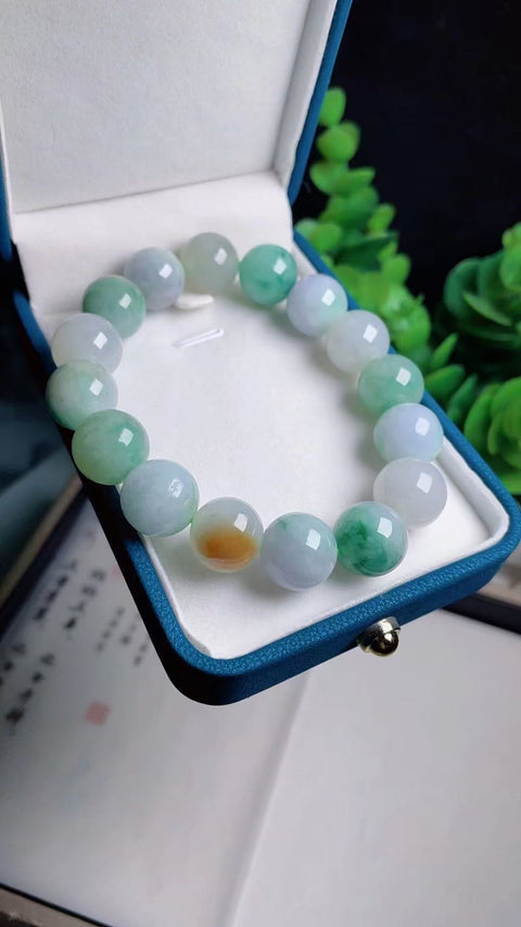 Senar Jadeite Alami Bahan Pit Tua Bahan Bawah Halus dan Hangat Ukuran Kepala Penuh 1.3cm Termasuk Pajak Pengiriman