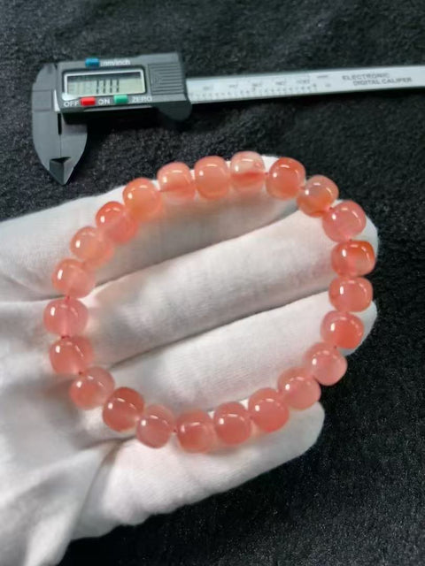 Senar Nanhong Merah Muda Es Alami Ukuran 9.5mm Gram 27.5g Warna yang Indah Sudah termasuk pajak pengiriman!