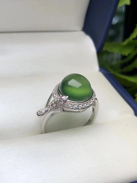 Cincin Giok Cui 925 Tatahan Perak 💍💍 &nbsp;Halus &nbsp;Penuh &nbsp;Kesempurnaan Tembus Es Transparan🌹Ukuran: 11mm &nbsp;Harga Khusus Pengiriman & Pajak Sudah Termasuk!