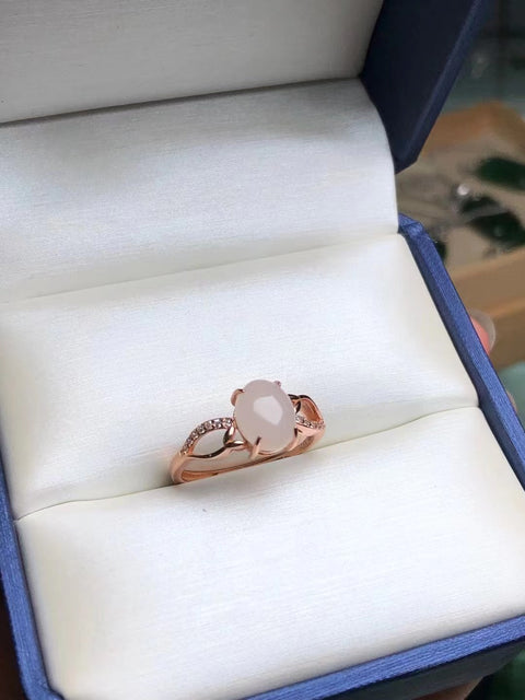 Cincin Giok Giok Putih Hetian Jade Baru 925 Warna Perak Dicap Tatahan Giok Giok halus dan hangat Struktur giok ketat Ukuran 7 * 9mm Termasuk pajak pengiriman