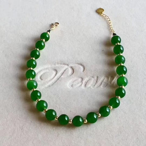 Hotan Jasper: gelang 6m hijau bayam bahan tua yang benar-benar indah, warna lembab halus giok yang kaya dan indah, penuh air ~ gaya sederhana dan efek keausan yang murah hati kelas atas yang indah dan mewah emas 18k sudah termasuk pajak pengiriman!