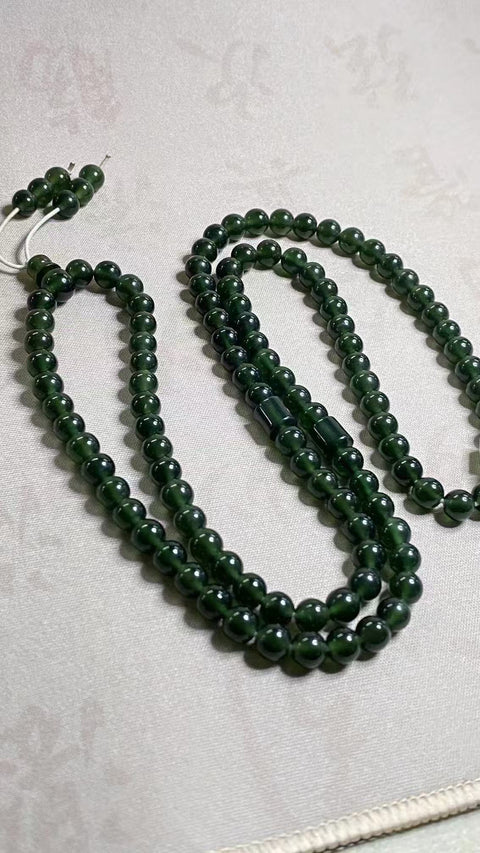 Gelang Giok Halus 108 Buah, Kalung, Manik-manik Giok Bulat, Ukuran: 7.0mm Sudah termasuk ongkos kirim dan pajak.