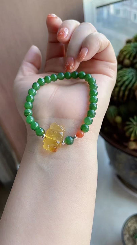 Gelang jasper alami, bahan pit tua, warna-warni, sangat indah di tangan, ukuran 0,6 sudah termasuk pajak pengiriman!