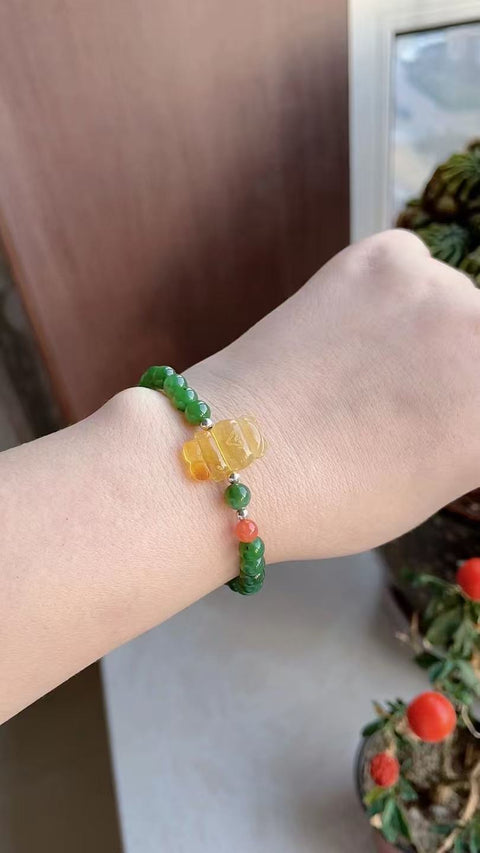 Gelang jasper alami, bahan pit tua, warna-warni, sangat indah di tangan, ukuran 0,6 sudah termasuk pajak pengiriman!