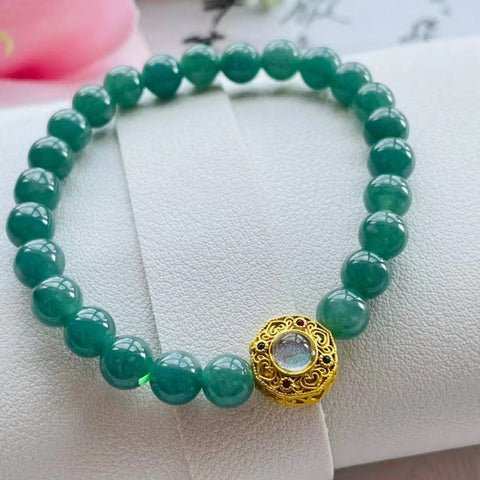 Gelang giok alami, bahan lubang tua, bagian bawah bahan air biru yang halus dan hangat dan indah, kenakan efek indah, spesifikasi 0,8 Termasuk pajak pengiriman