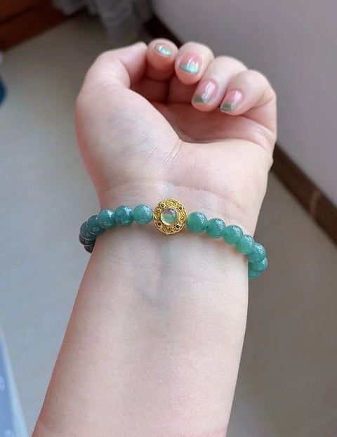 Gelang giok alami, bahan lubang tua, bagian bawah bahan air biru yang halus dan hangat dan indah, kenakan efek indah, spesifikasi 0,8 Termasuk pajak pengiriman