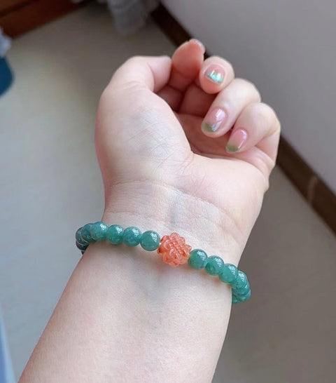 Gelang giok alami, bahan lubang tua, bagian bawah bahan air biru yang halus dan hangat dan indah, kenakan efek indah, spesifikasi 0,8 Termasuk pajak pengiriman