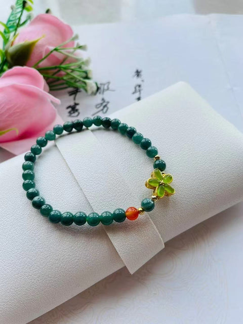 Gelang giok alami, bahan lubang tua, bagian bawah bahan air biru yang halus dan hangat dan indah, kenakan efek indah, spesifikasi 0,6 Termasuk pajak pengiriman
