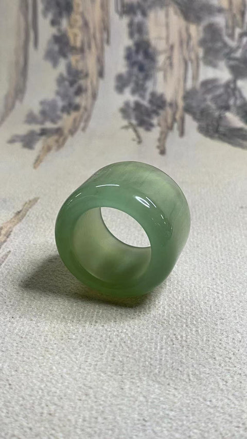 Pemicu Giok: Giok Ciu Halus Berdinding Tebal - Pemicu, Diameter Lubang: 22.8mm, Tinggi: 24.5mm Sudah termasuk pajak pengiriman.