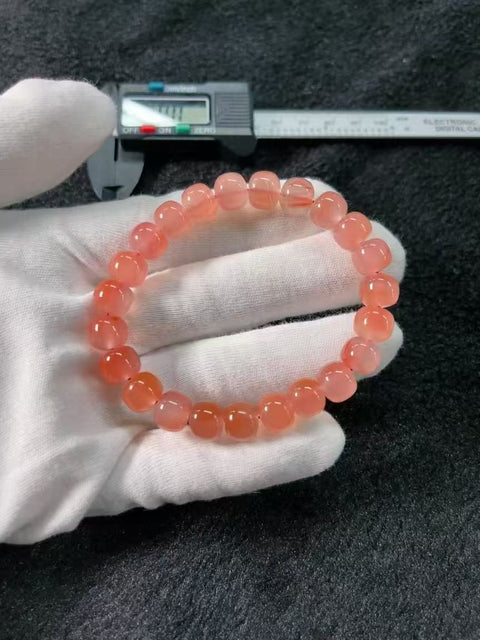 Senar Nanhong Merah Muda Es Alami Ukuran 9.5mm Gram 27.5g Warna yang Indah Sudah termasuk pajak pengiriman!