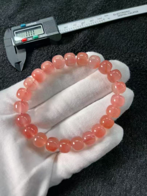 Senar Nanhong Merah Muda Es Alami Ukuran 9.5mm Gram 27.5g Warna yang Indah Sudah termasuk pajak pengiriman!