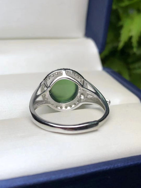 Cincin Giok Cui 925 Tatahan Perak 💍💍 &nbsp;Halus &nbsp;Penuh &nbsp;Kesempurnaan Tembus Es Transparan🌹Ukuran: 11mm &nbsp;Harga Khusus Pengiriman & Pajak Sudah Termasuk!
