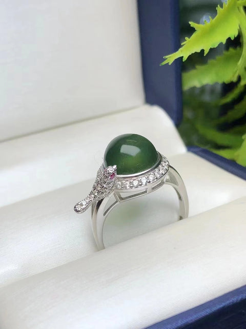 Cincin Giok Cui 925 Tatahan Perak 💍💍 &nbsp;Halus &nbsp;Penuh &nbsp;Kesempurnaan Tembus Es Transparan🌹Ukuran: 11mm &nbsp;Harga Khusus Pengiriman & Pajak Sudah Termasuk!