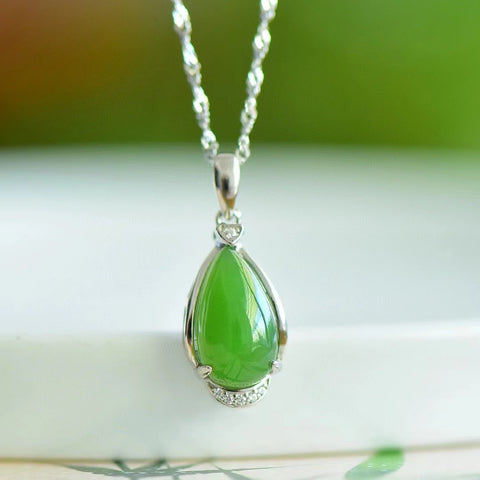 10410 Kalung Jasper Alami dari perak 925, bersih, halus dan hangat, gaya yang indah, sudah termasuk ongkos kirim dan pajak.
