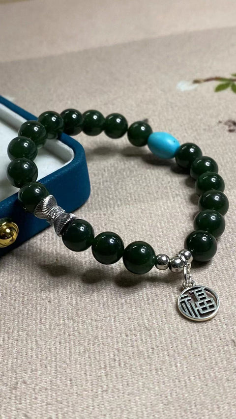 Gelang Jasper Alami dengan aksesoris cantik Ukuran 8mm Giok halus dan hangat Sudah termasuk pajak pengiriman.