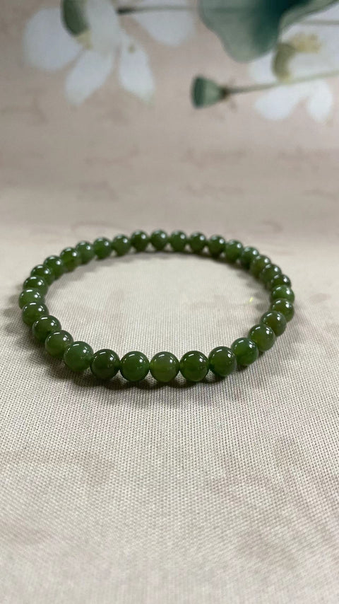 Gelang: Gelang Batu Giok Hetian Jasper yang Indah, Spesifikasi: 6mm, Indah Dipakai, Sudah Termasuk Ongkos Kirim dan Pajak