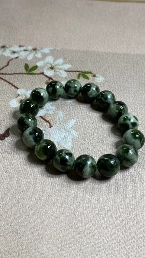 Senar Bahan Cui Giok 180 Bahan Alami Ukuran 12.5mm Buatan Tangan Sudah termasuk ongkos kirim dan pajak.