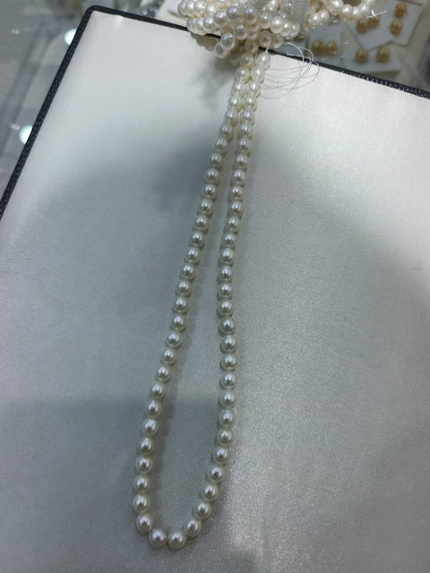 Kalung mutiara air tawar alami Ukuran 6-6.5mm jepitan perak 925 Tekstur halus dan gaya hangat Gaya sederhana Sudah termasuk pajak pengiriman.