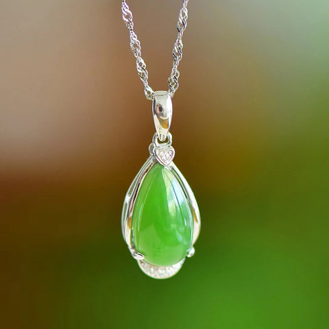 10410 Kalung Jasper Alami dari perak 925, bersih, halus dan hangat, gaya yang indah, sudah termasuk ongkos kirim dan pajak.
