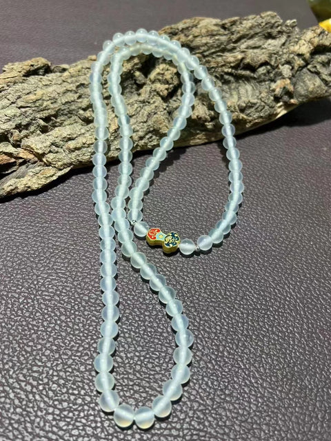Kalung Giok Alami Giok yang bersih dan halus Gelang dan Kalung Ukuran 6.8mm Sudah termasuk pajak pengiriman.